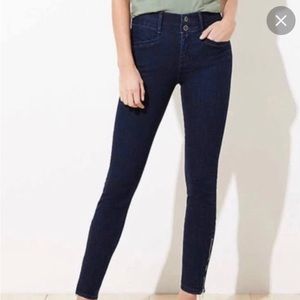 LOFT skinny ankle zip jeans